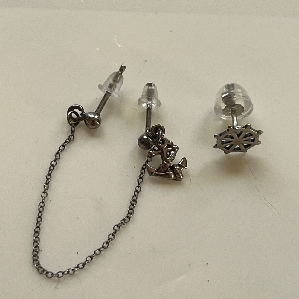 Sterling Silver Nautical Chain Earrings
